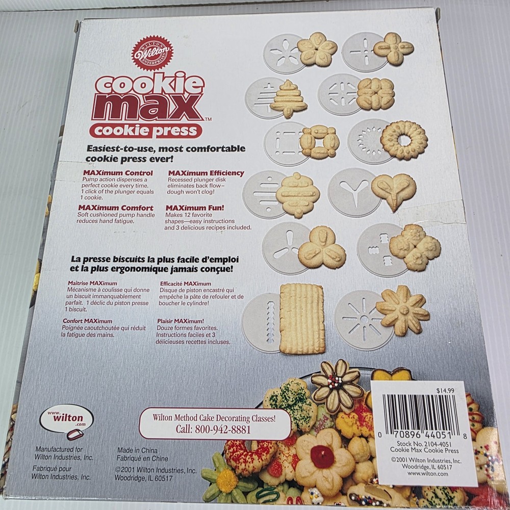 Wilton Cookie Max Cookie Press Max Control Comfort Efficiency Never Used
