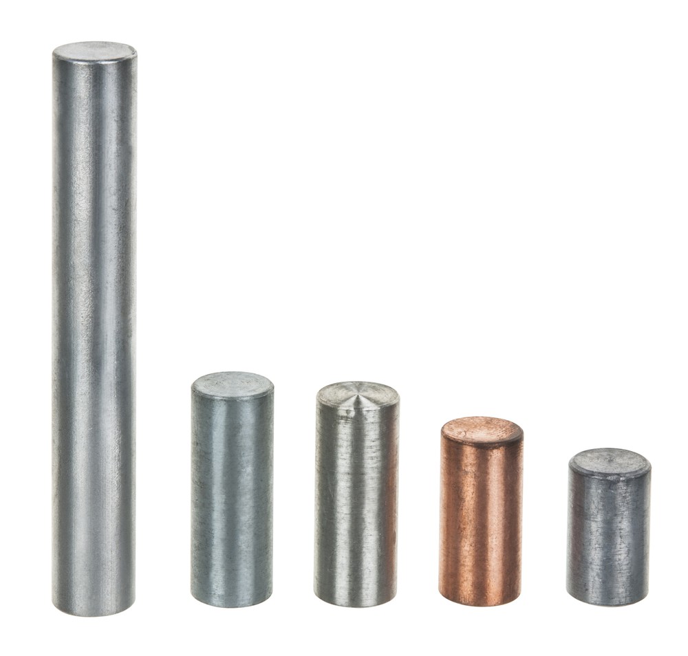 5pc Equal Mass Cylinders Set - Zinc, Copper, Aluminum, Tin & Lead - Eisco Labs