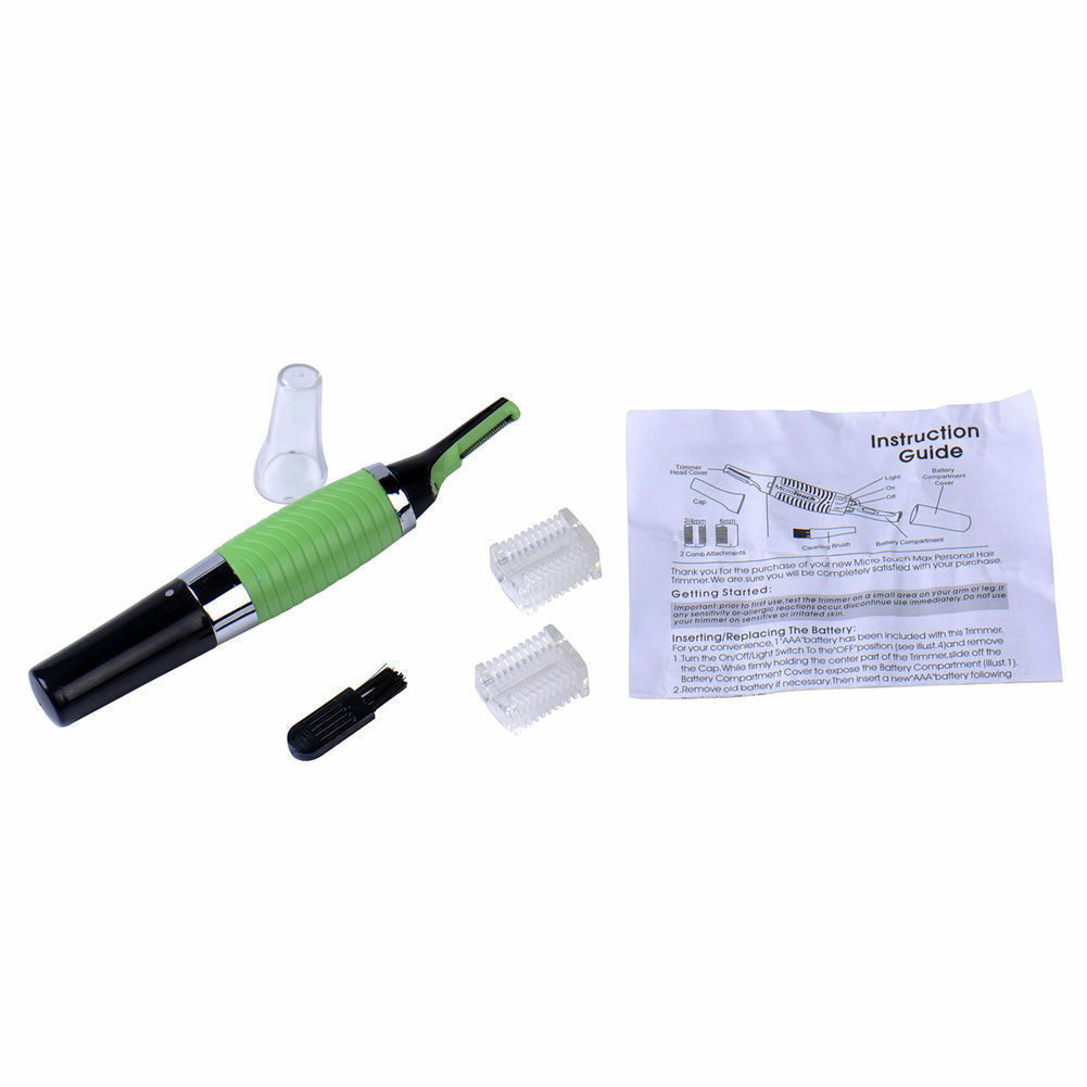 2PCS Men Nose Ear Face Neck Eyebrow Hair Mustache Beard Trimmer Shaver Clipper