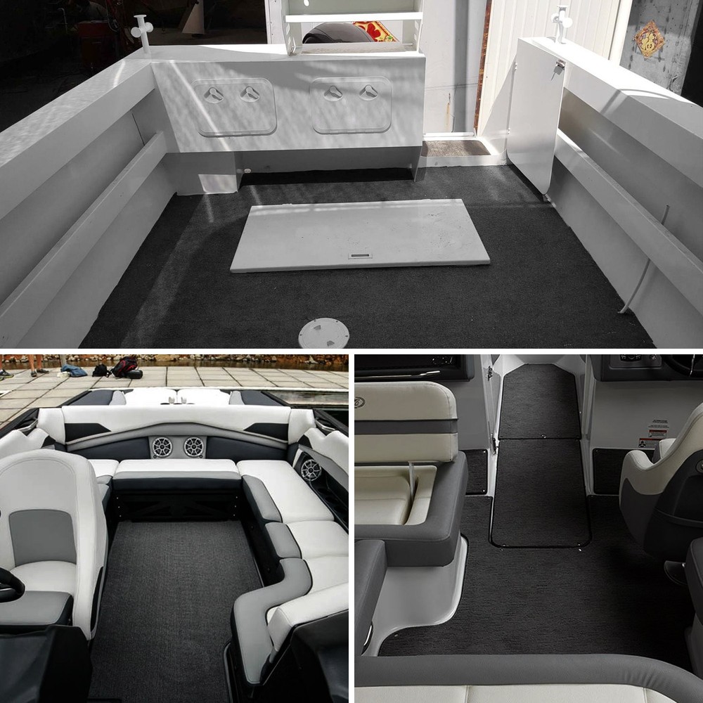 Mid Gray Auto Felt Carpet Speaker Floor Padding Upholstery Trunk Liner Replace