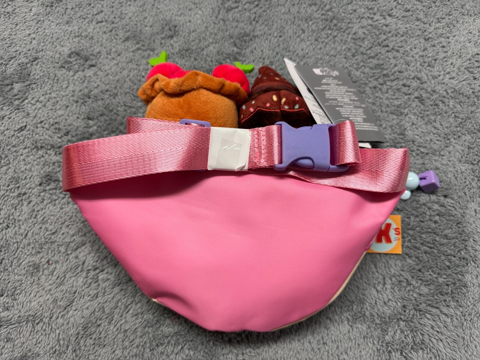 NEW Disney Fanny Pack Bag Munchlings Pink Baked Lounge Treats Plush Mickey Mouse