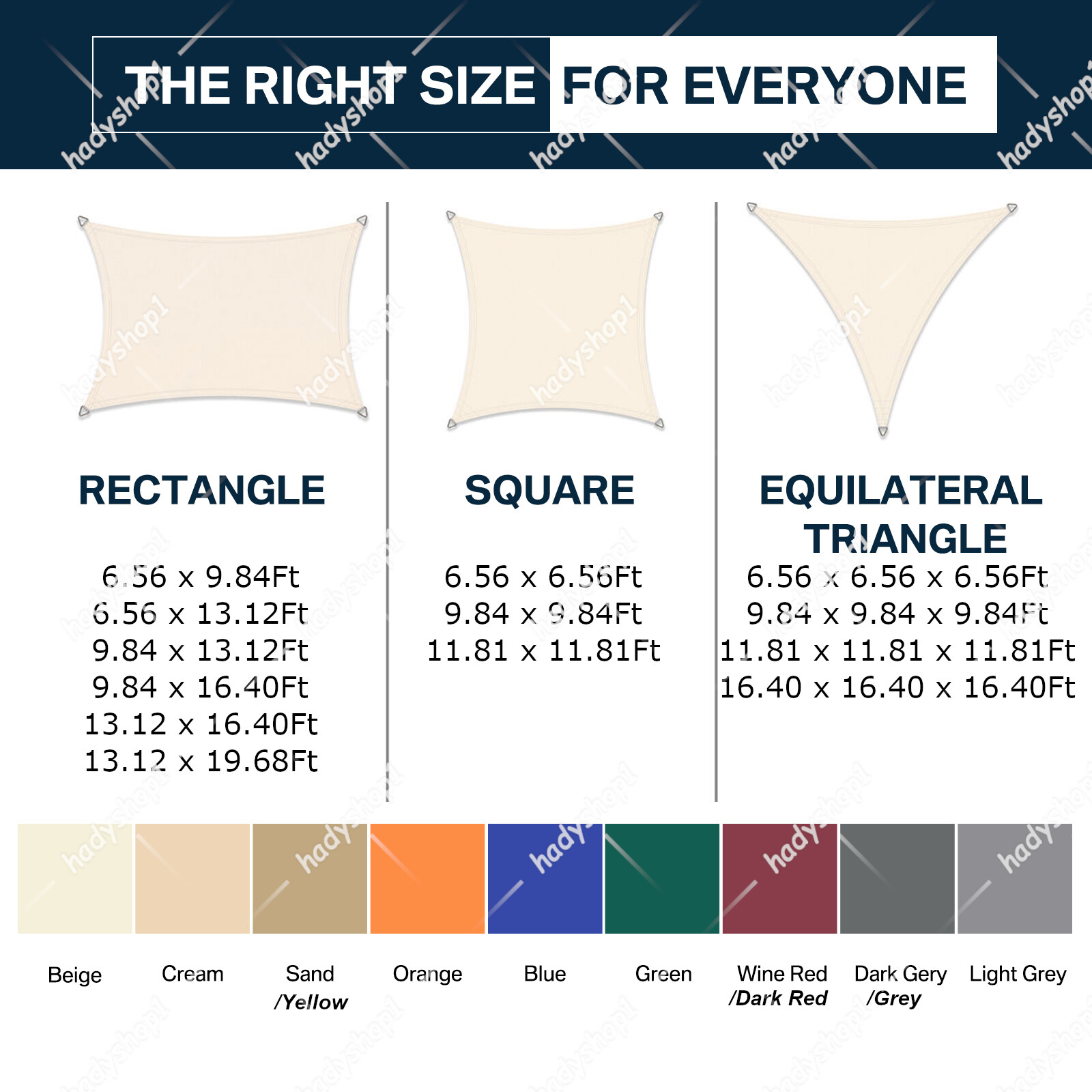 Waterproof Shade Sail Patio Awning Sun Canopy Cover, New