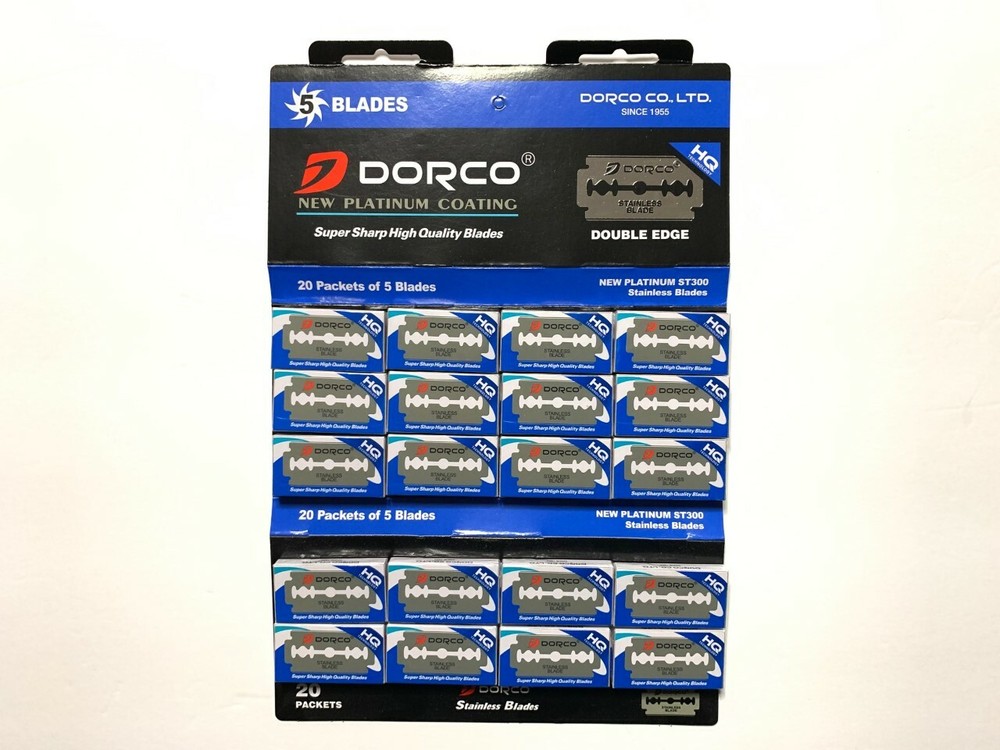DORCO DOUBLE EDGE SAFETY RAZOR BLADES 100 PIECES