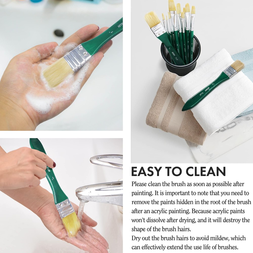 ARTIFY 10 Pieces Paint Brush Set Intermediate Series Includes a Carrying Case...