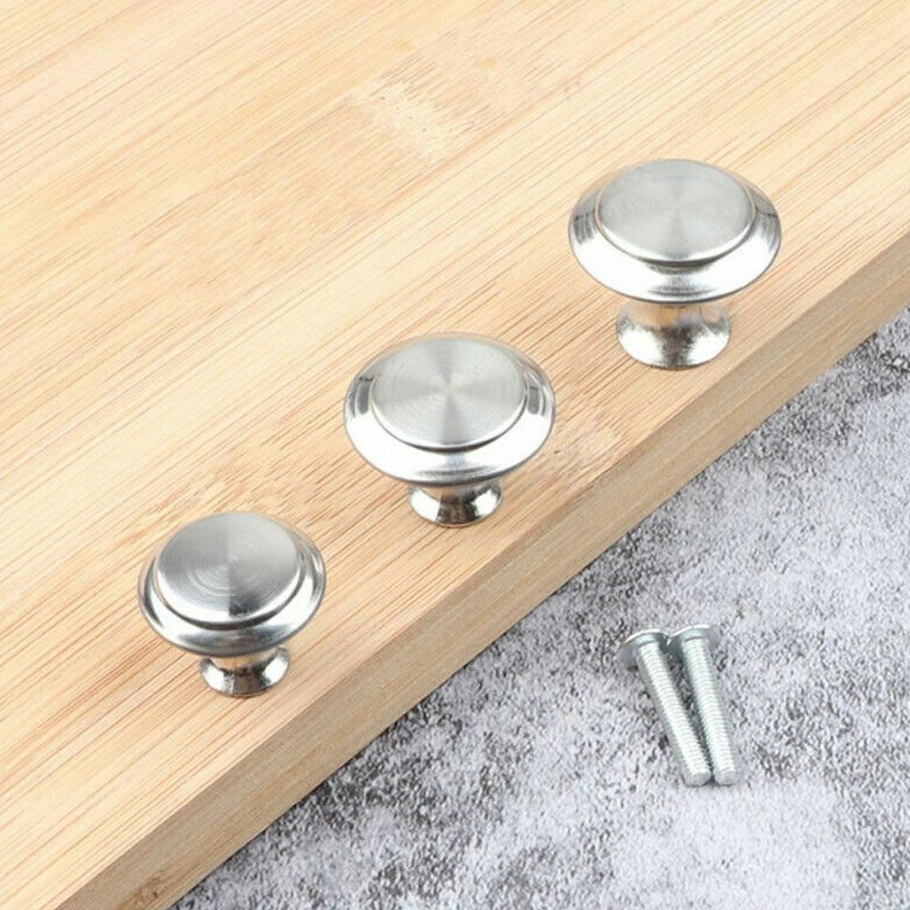 20Pcs Stainless Steel Round Kitchen Cabinet Door Handles Drawer Pulls Knobs
