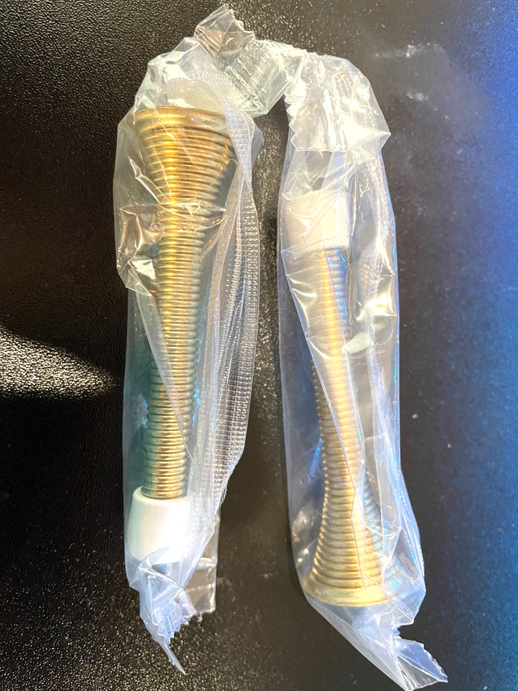 AVOID EXPENSIVE BULK PRICING!! 2-PACK Spring Door Stops ~ Polished Brass