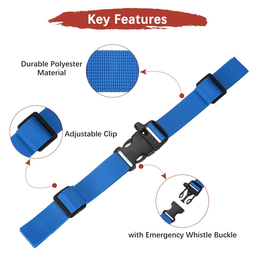 Backpack Chest Strap [1PCS] - with Emergency Whistle Buckle - [Blue]
