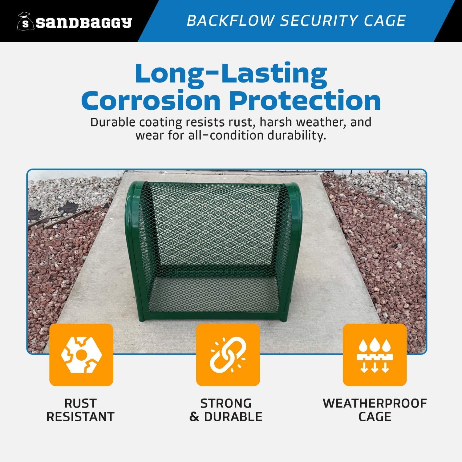 Sandbaggy Durable Backflow Security Cage – Backflow Preventer Enclosure