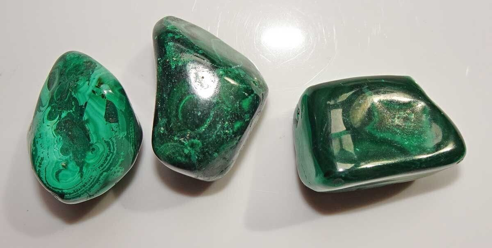 Malachite -3 Large Tumbled Stones rt412f