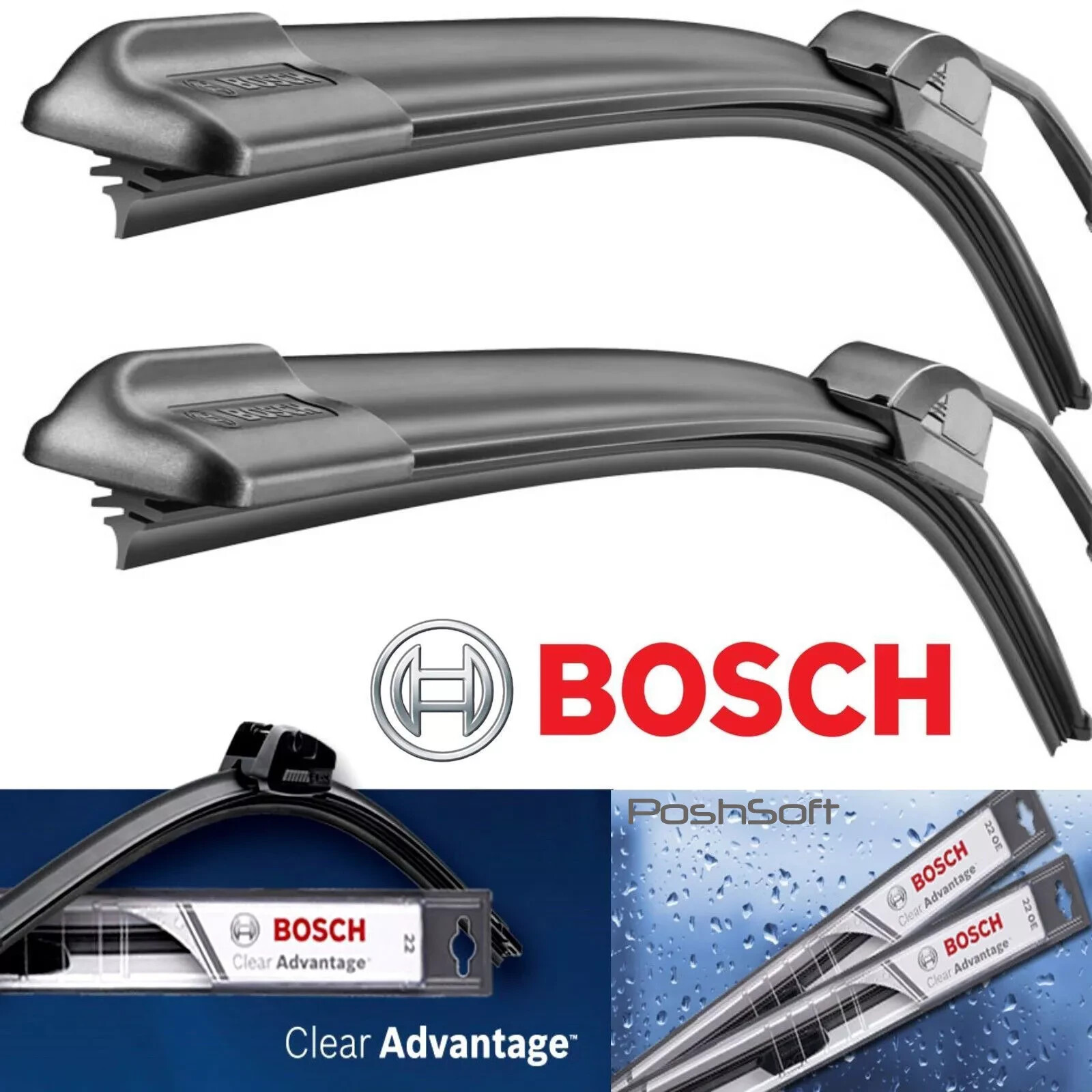 Bosch Set of 2 Windshield Wiper Blades Front Driver & Passenger Pair 24CA + 20CA