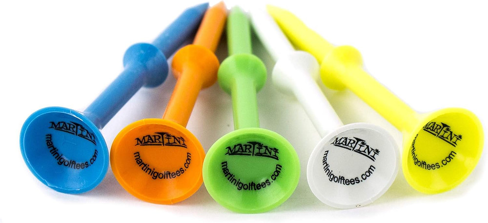 Golf Tees DMT007 Durable Plastic Step-Up Tees (5 Pack), Assorted Colors, 3.25"