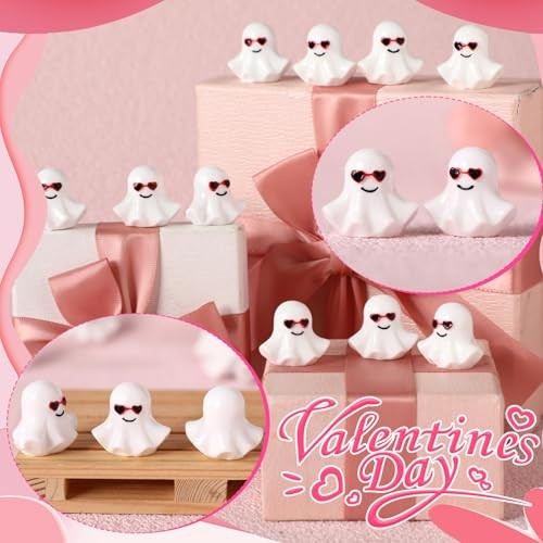 VioraWhite Pcs Valentines Mini Ghost Figurines Cute Tiny Resin Ghost 50 Cool