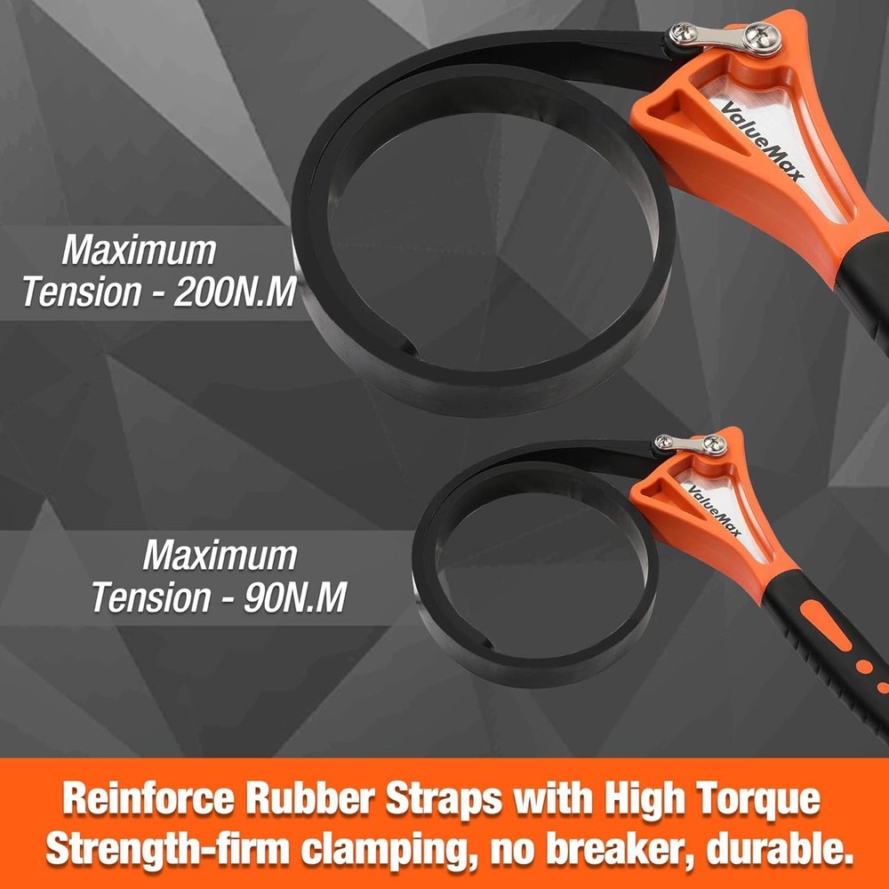 2-piece Strap Wrench Set, Adjustable Oil Filter Wrench with Max Diameter (4"&6")