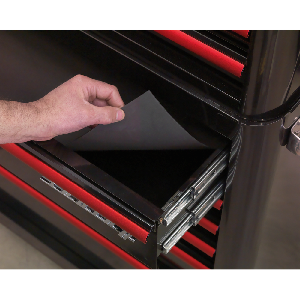 Rollcab 4 Drawer Retro Style- Black with Red Drawer Pulls (Sealey AP28204BR)