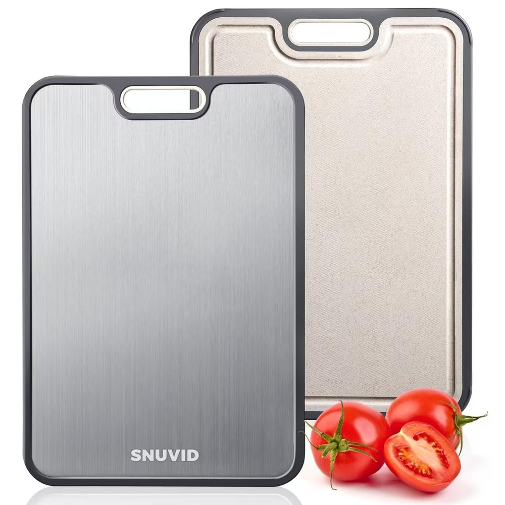 Snuvid Titanium Cutting Board, Double Sided Cutting Boards for kitchen, Pure ...