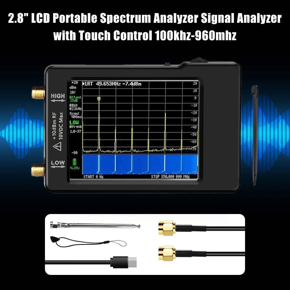 Frequency analyzer Signal analyzer Automatic optimization Battery specifications