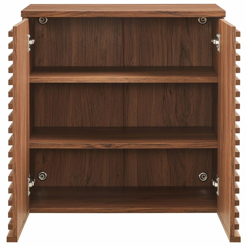 Render Wall Mounted Bathroom Cabinet in Walnut