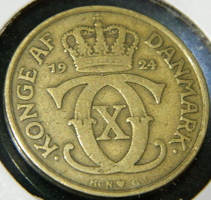 1924 DENMARK 2 KRONER ~KEY DATE~