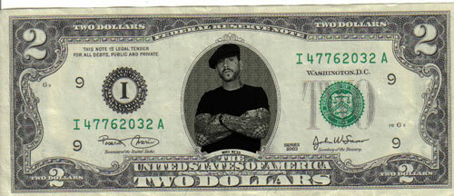 Mike Ness 5x7 plaque $2 Dollar bill Mint real Social Distortion