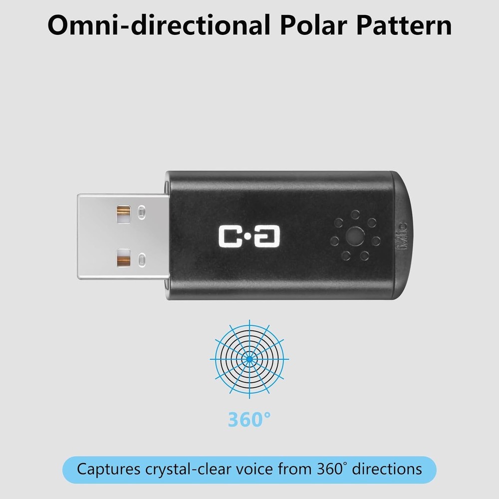 USB Microphone for Laptop and Desktop Computer, High Mini Size, Black