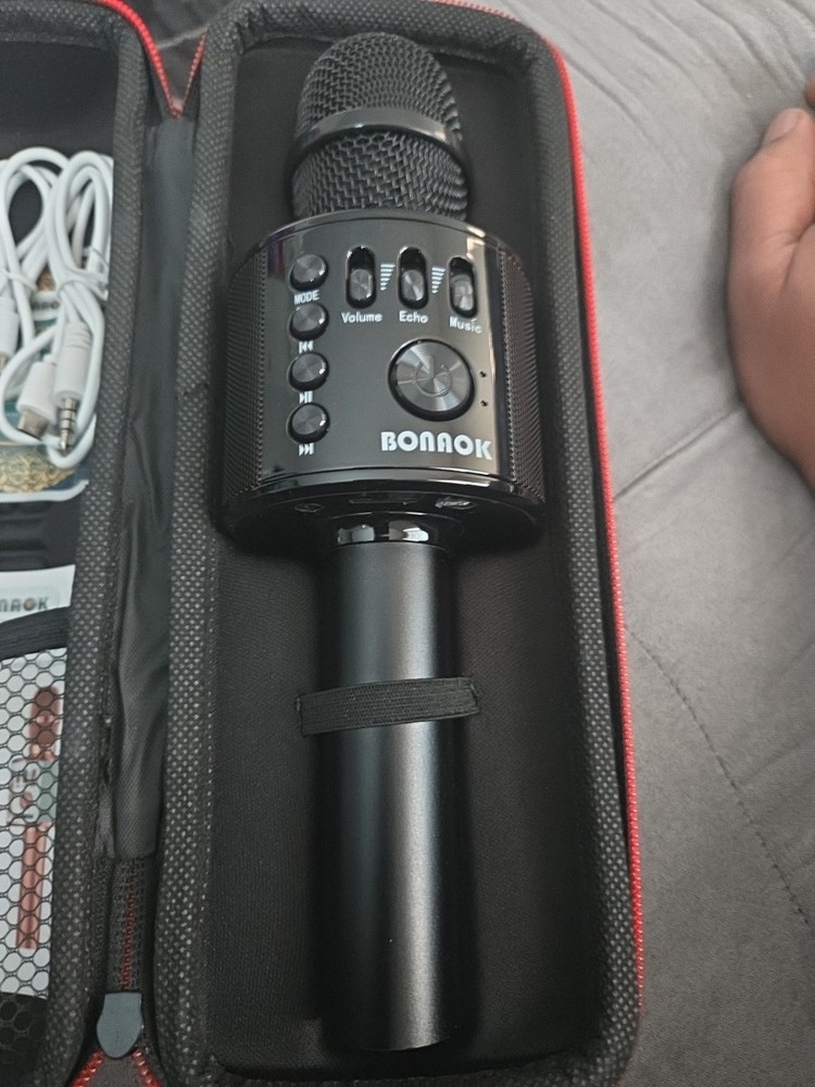 BONAOK Portable Bluetooth Karaoke Microphone /Wireless Speaker..Black