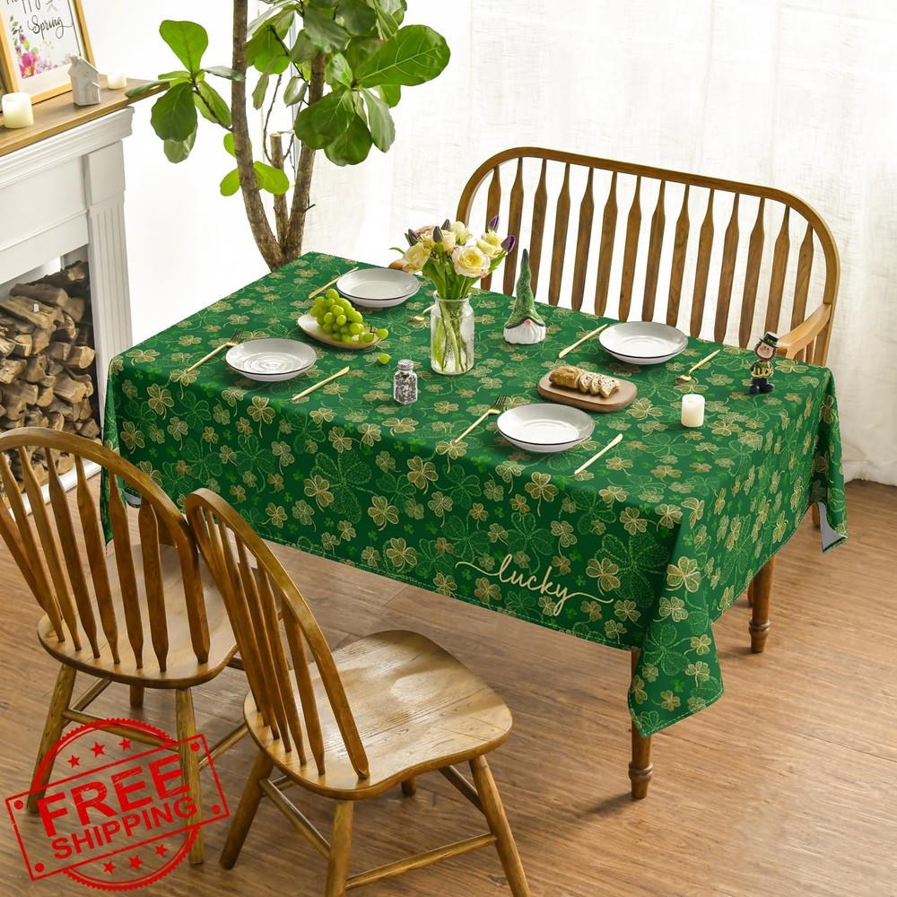 Horaldaily 60x84 Rectangular St. Patrick's Day Tablecloth