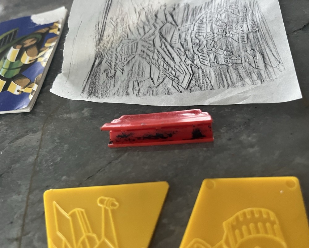 Blue Box Super Robots Stencils And Colored Pencils “SEE PICS”