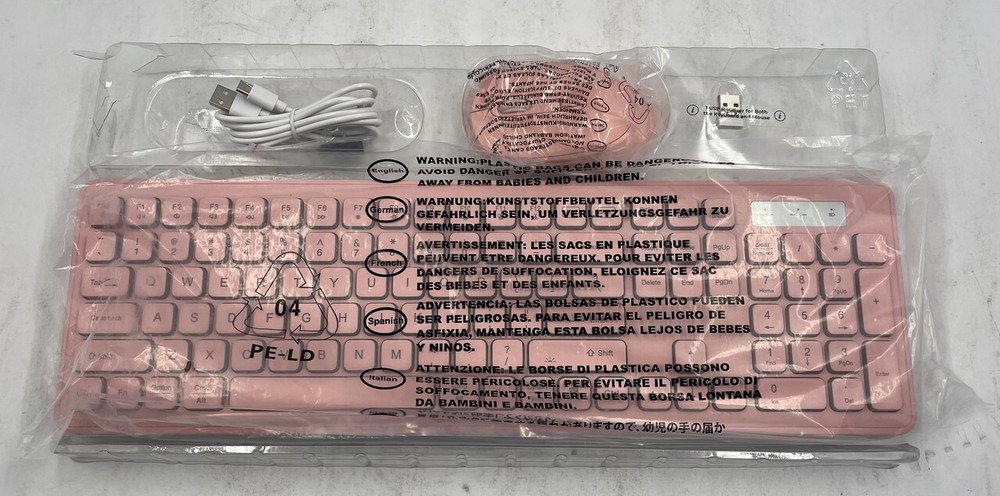 KL2 BACKLIT KB319 PINK WIRELESS KEYBOARD AND MOUSE COMBO