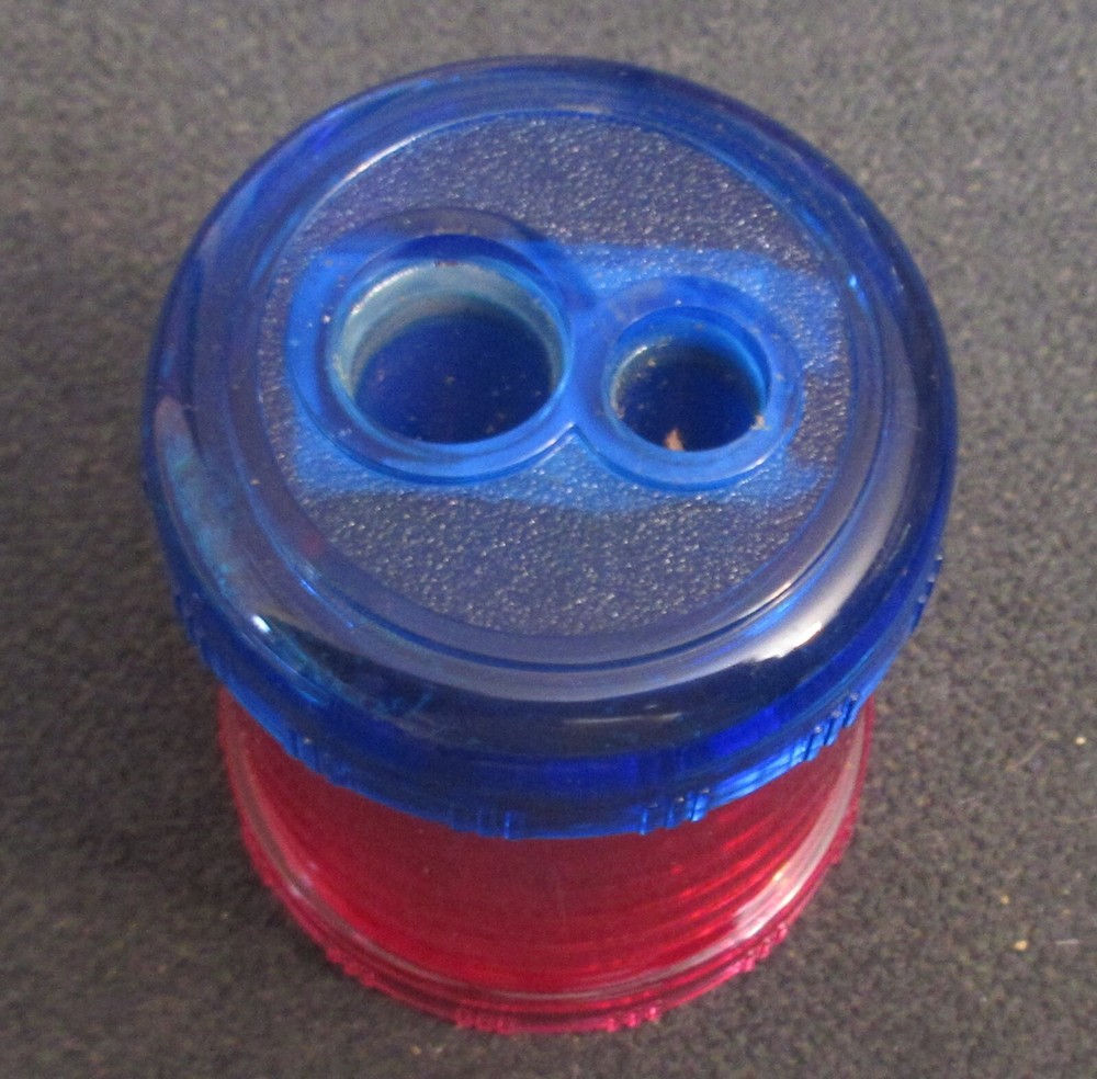 Red and Blue 2" Round Pencil Sharpener