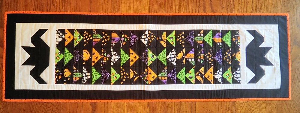 Halloween Batty Table Runner Handmade & Finished Quilt