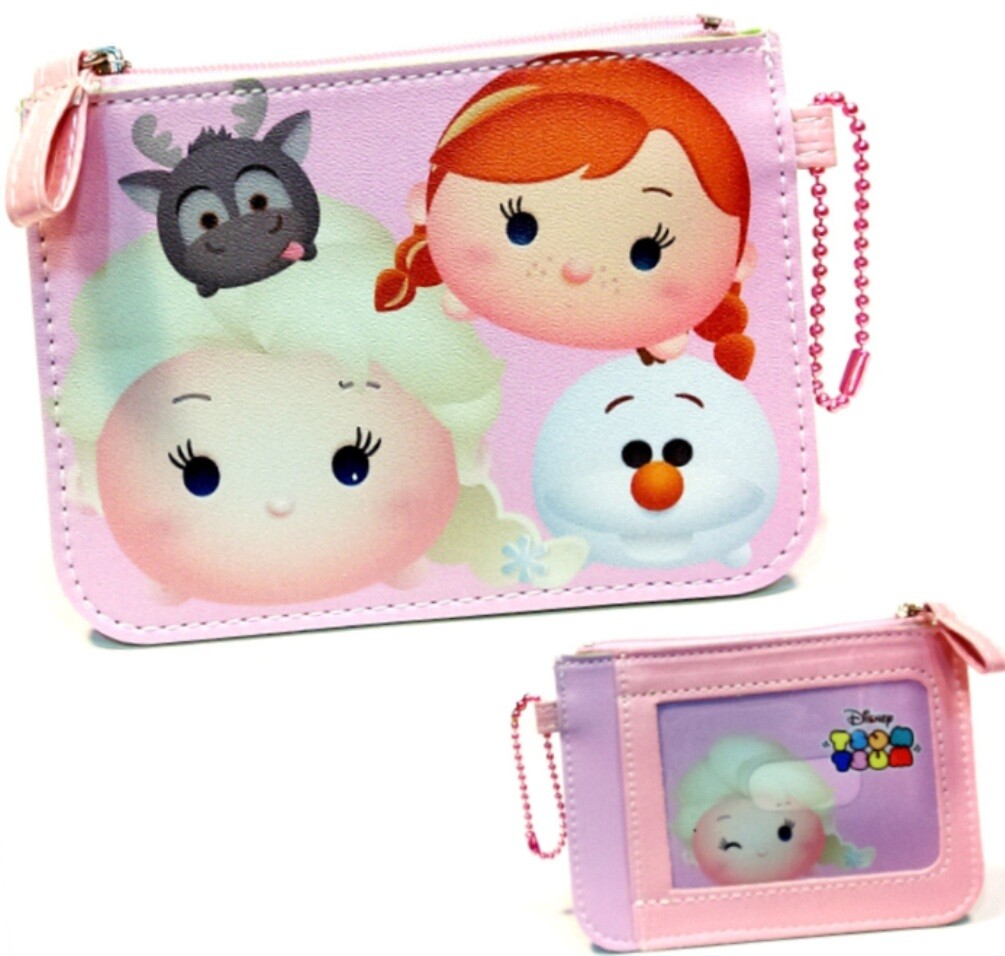 Disney Tsum Frozen Change Coin Purse ID Card Holder Pass Case Pouch Wallet Bag