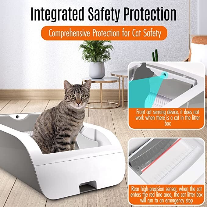 Automatic Self-Cleaning Cat Litter Box Deodoriser Battery Backup