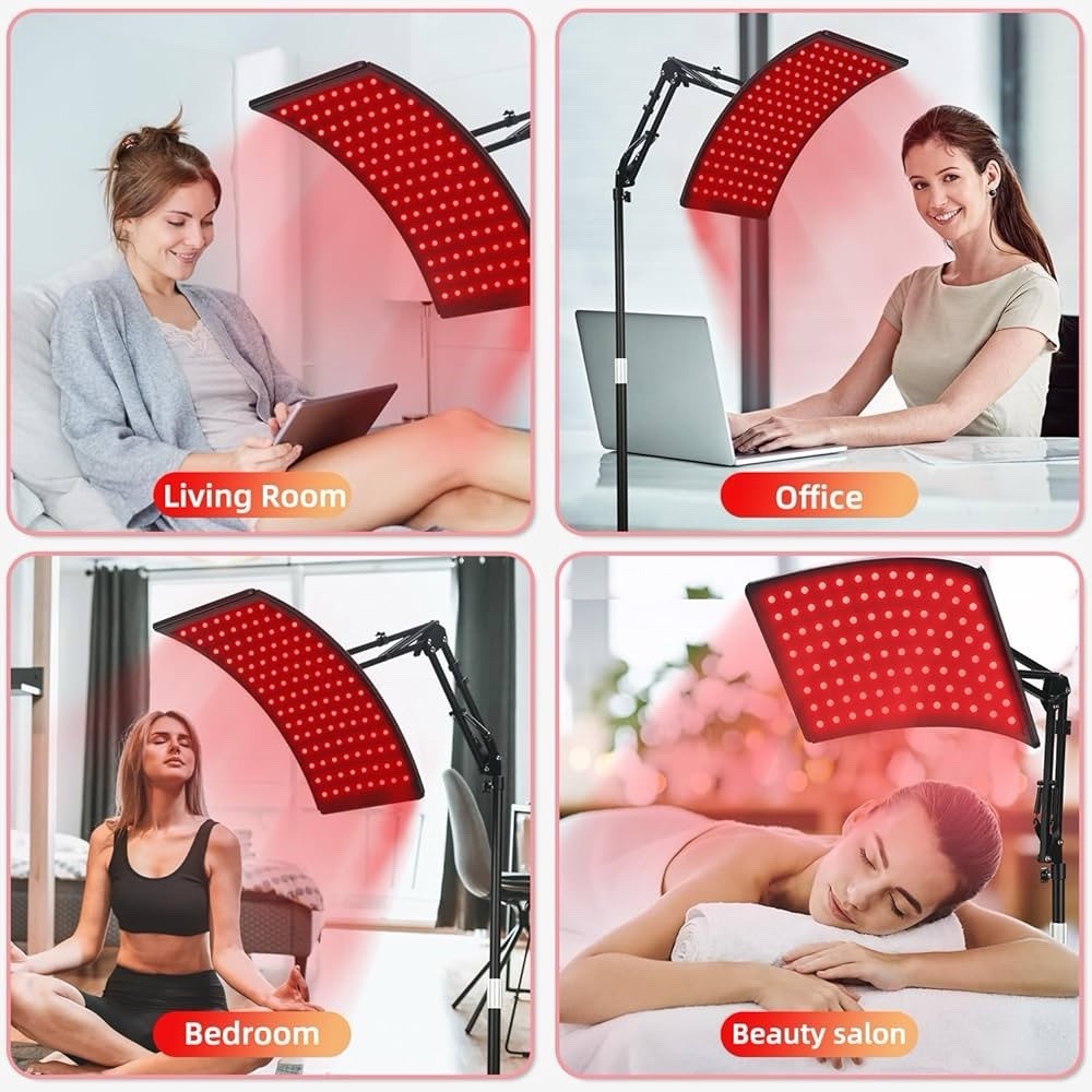 Red Light Therapy Lamp with Stand, 660nm Red & 850nm Infrared Light for Body