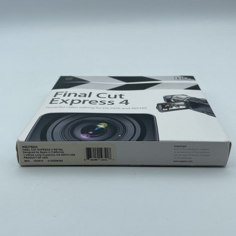 Apple Computer Final Cut Express 4 Video Editing Software DV HDV AVCHD Free Ship