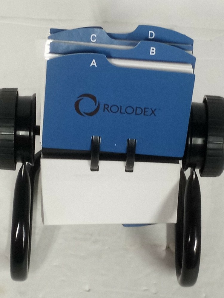 Rolodex Round Rotary File Black. 100% Complete.  All Divider Tabs Present!