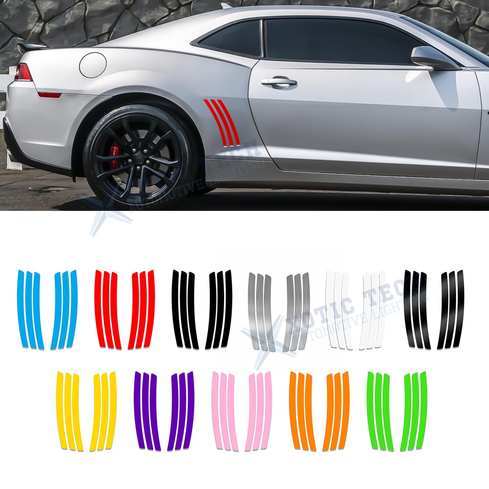 For Chevy Camaro 2010-2015 6pc Side Vent Stripe Panel Insert Stickers Decals