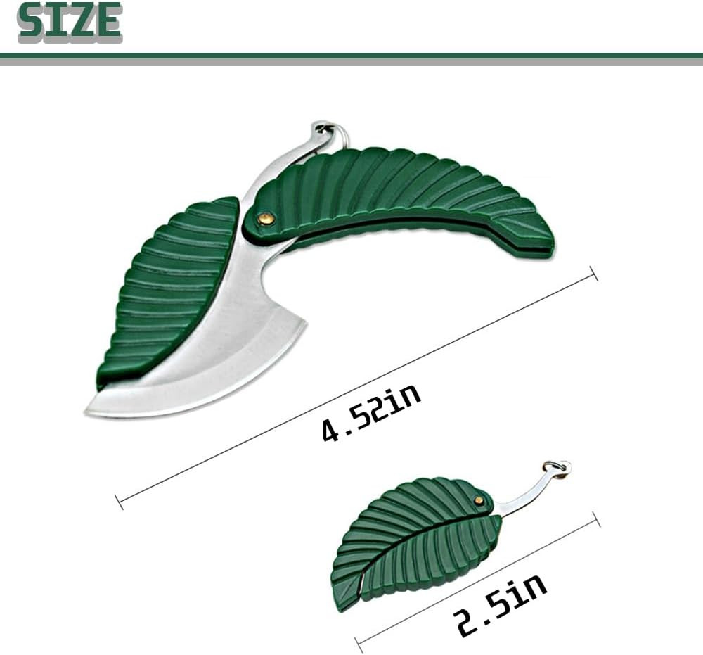 2 Packs of Green Leaf Key Chain Multi -Function Pocket Outdoor Multi -Function T