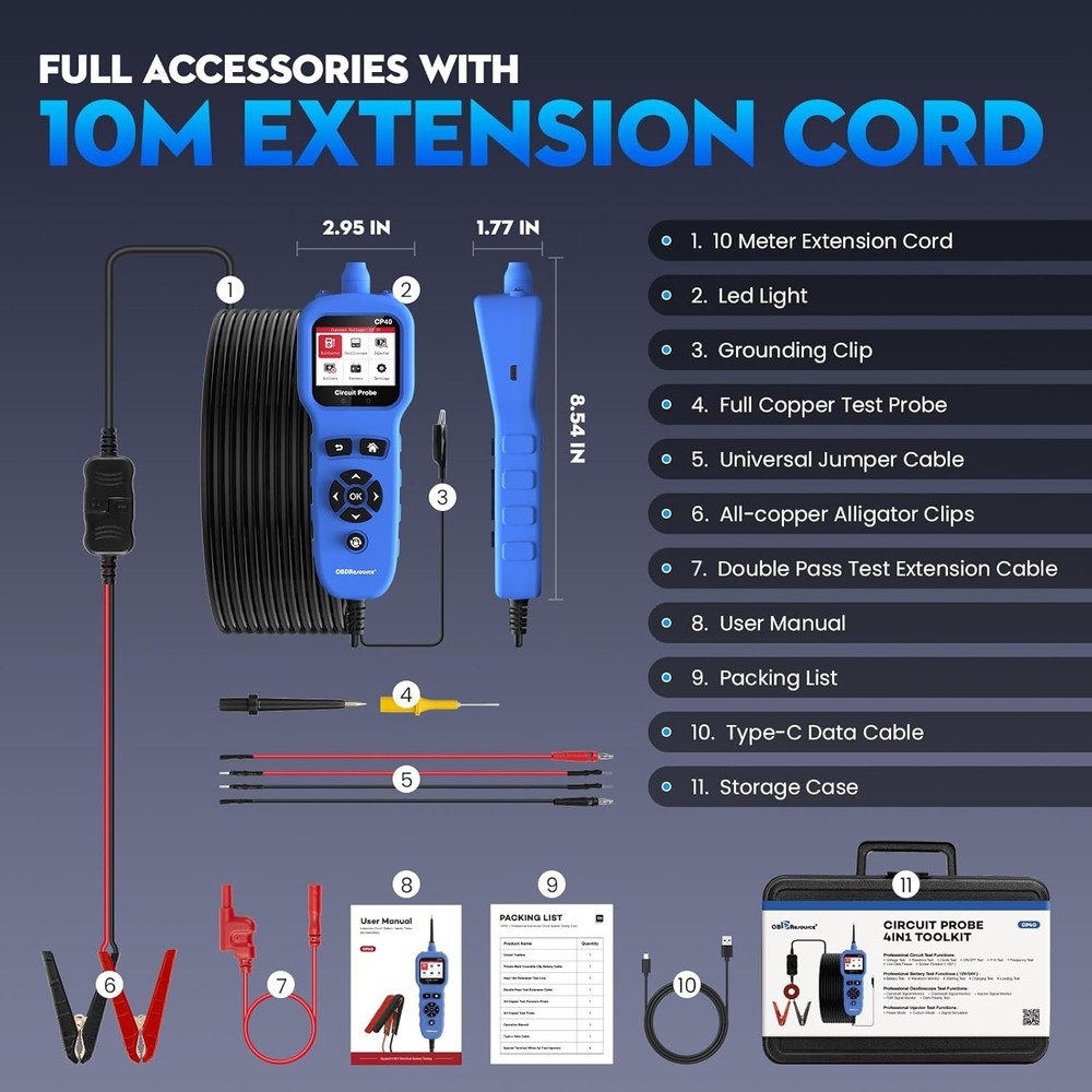 CP40 9 Mode Diagonstic Circuit & Component Tester Tool Power Test Probe