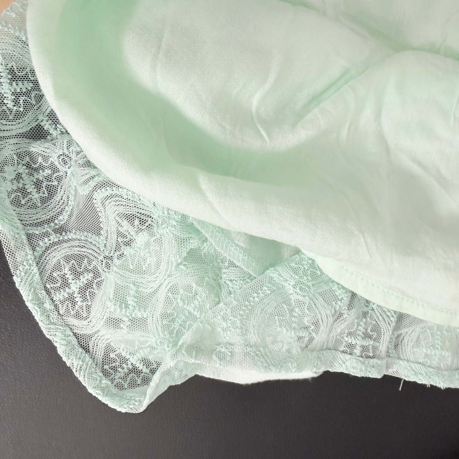 Honey Punch Anthropologie New Small Fairy Y2K Mint Green Lace Tassel Cami Top