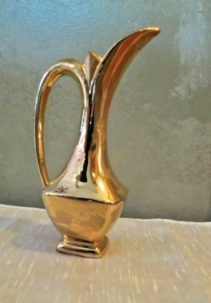 Gold Savoy China Pitcher Brocade Pattern