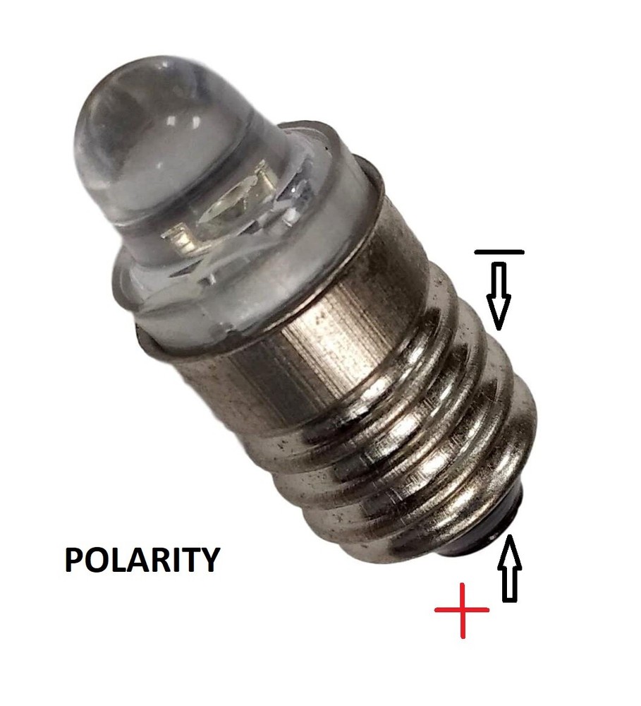 3V 3 Volt E10 LED Flashlight Bulb Lamp Microscope Bulb, Pack of 2