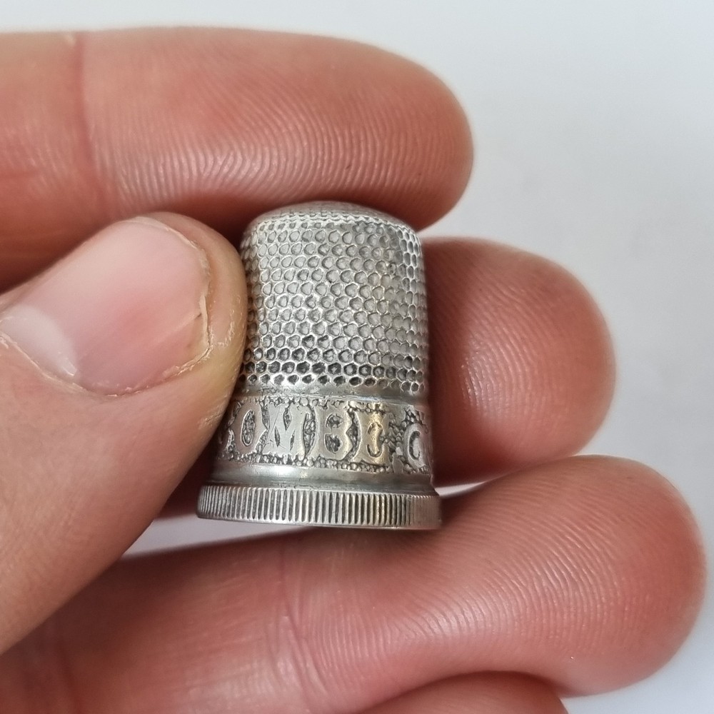 Vintage Solid Silver Thimble "Ilfracombe" Hallmarks Rubbed