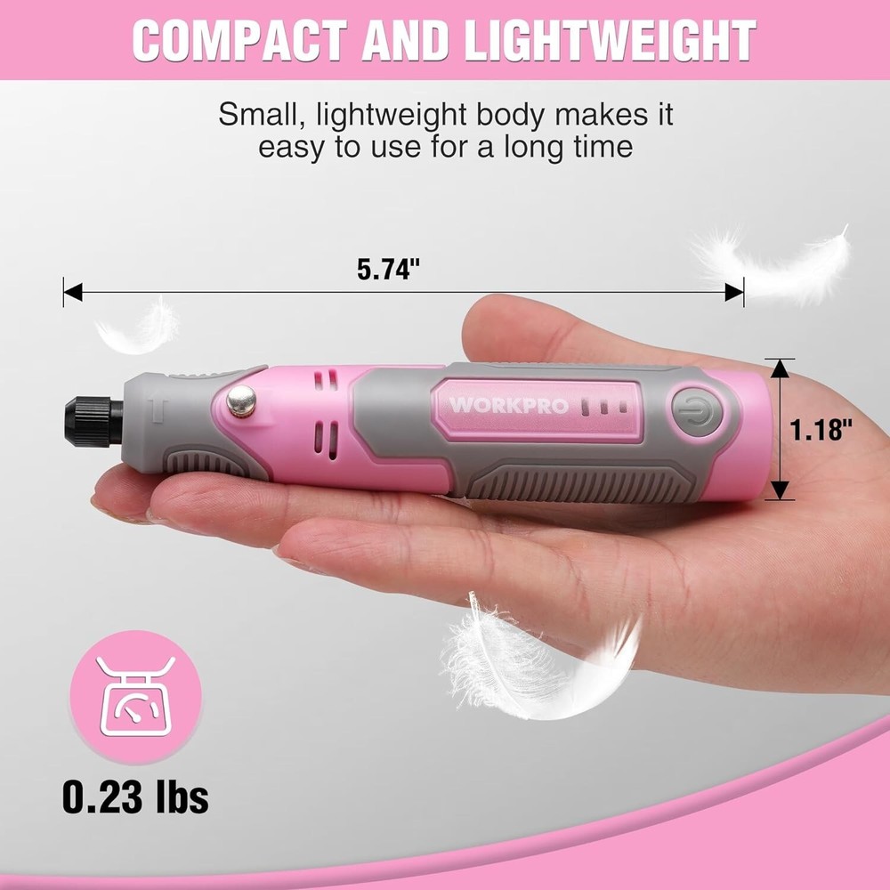 WORKPRO Cordless Rechargeable Rotary Tool Kit 71PC Accessories 3 Variable Speeds