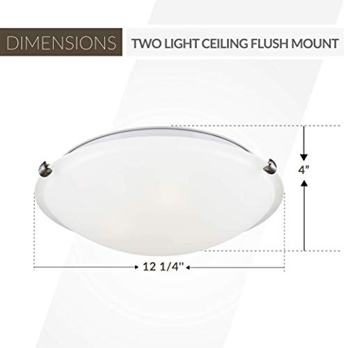 7543502-962 Two 7543502-962-Two Light Ceiling Flush Mount, Brushed Two - Light