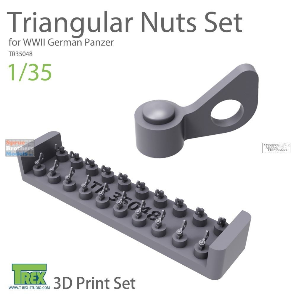 TRXTR35048 1:35 TRex - Triangular Nuts Set for WW2 German Panzer