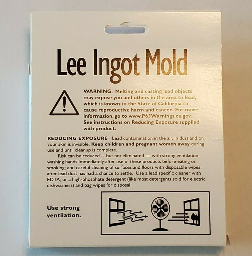 Lee 90029 Ingot 4 Cavity Mold w/Wood Handle Casts 1/2 lb/1 lb Ingots Rustproof