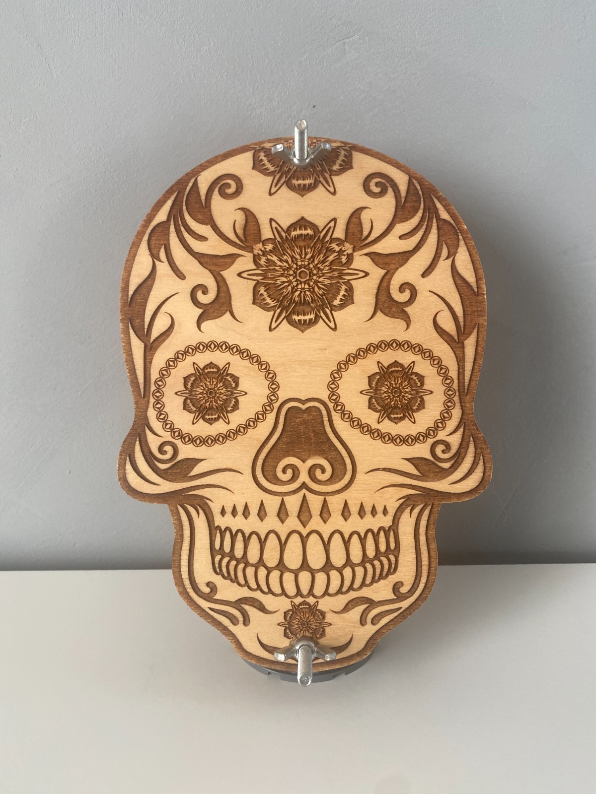 New Handmade Wooden Flower Press Skull Design | Botanical Leaf Herb Press