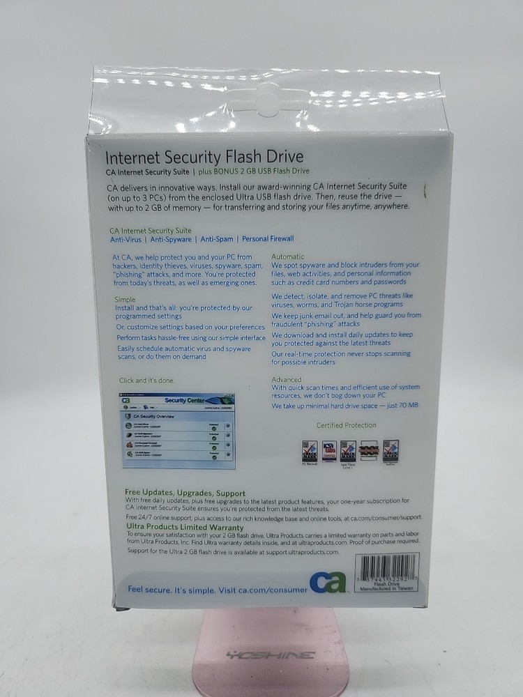 CA Computer Associates Internet Security Flash Drive 2007 2 GB USB Drive
