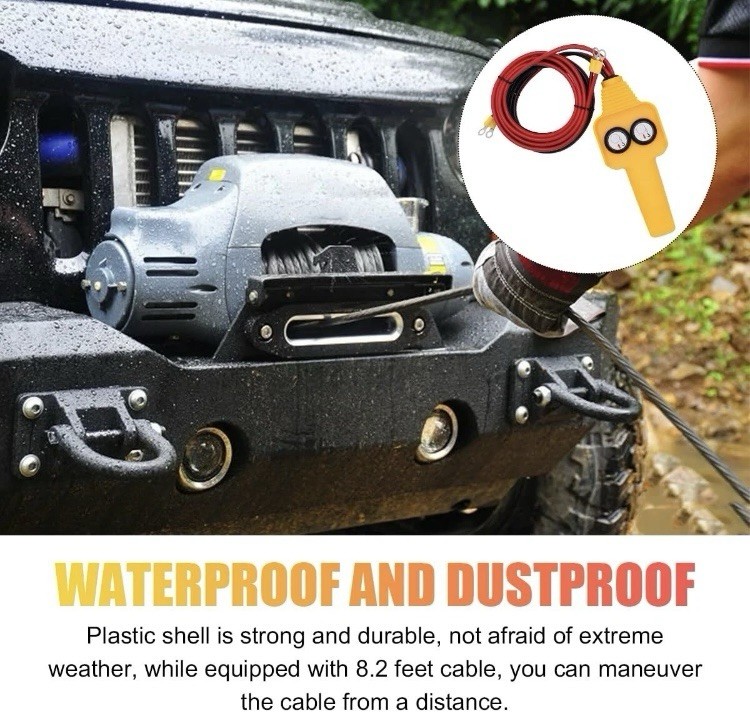 Winch Control Switch Winch Wired Controller Hand Control Assembly Push Button US