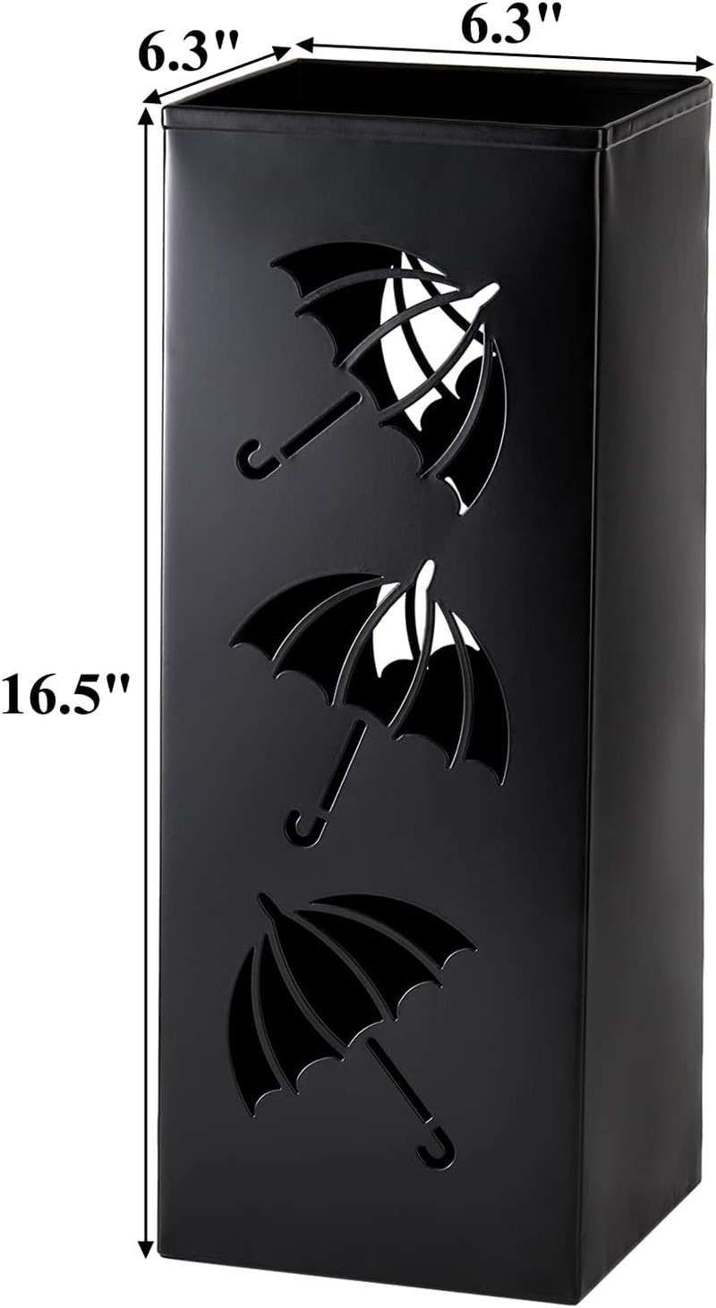 Okllen Metal Umbrella Holder Square Umbrella Stand Rack for Entryway 6.3 x